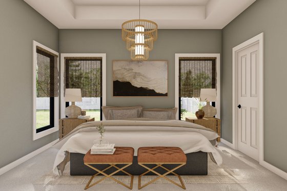 Interior - Master Bedroom for Farmhouse House Plan #455-224 - 3 bed, 2 bath