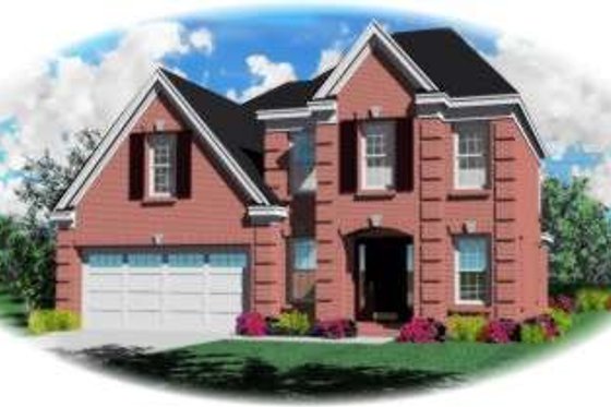 Exterior - Front Elevation for European House Plan #81-1397 - 3 bed, 2.5 bath