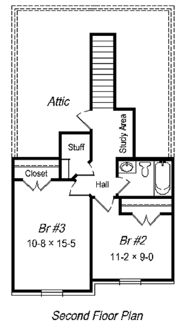 Cottage Floor Plan - Upper Floor Plan #329-172