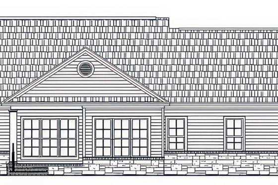 Exterior - Rear Elevation for Country House Plan #21-611 - 3 bed, 2 bath