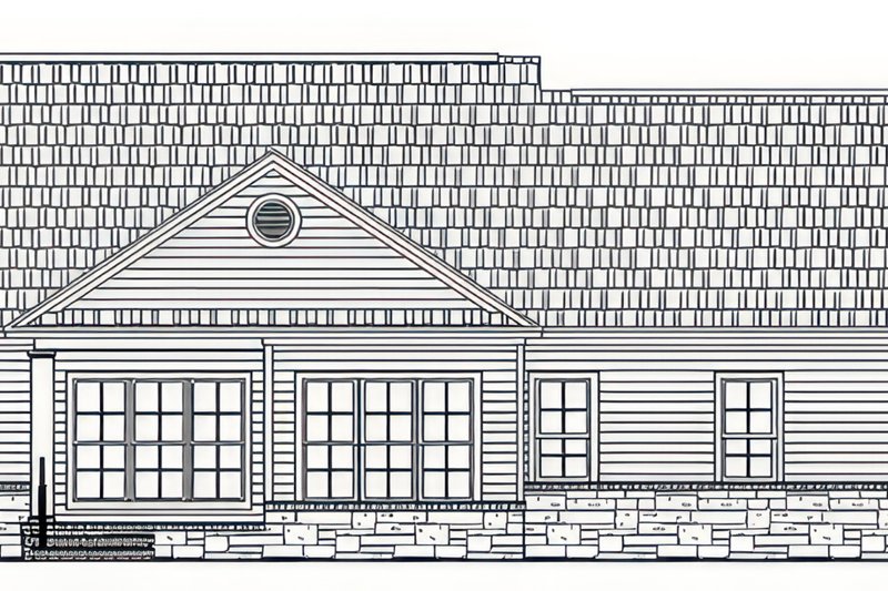 Architectural House Design - Exterior - Rear Elevation for Country House Plan #21-611 - 3 bed, 2 bath