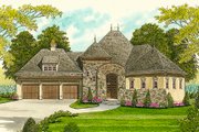 European Style House Plan - 4 Beds 3 Baths 3091 Sq/Ft Plan #413-100 