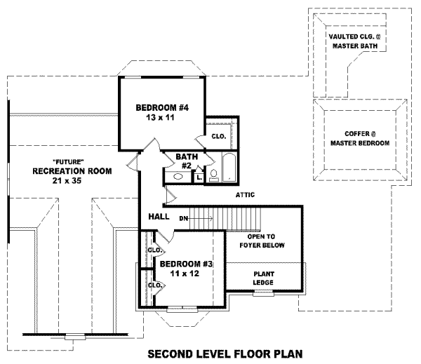 European Floor Plan - Upper Floor Plan #81-962