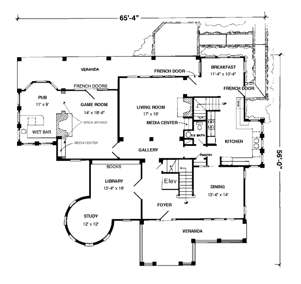 House Blueprint - Bungalow Floor Plan - Main Floor Plan #410-173