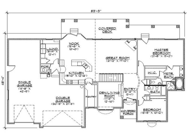 Home Plan - Traditional Floor Plan - Main Floor Plan #5-253