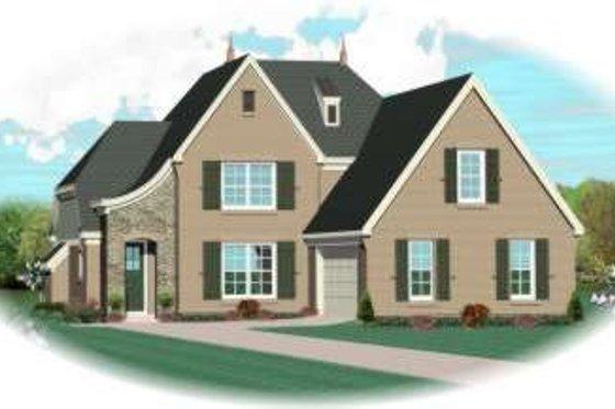 Exterior - Front Elevation for Colonial House Plan #81-1541 - 4 bed, 3 bath