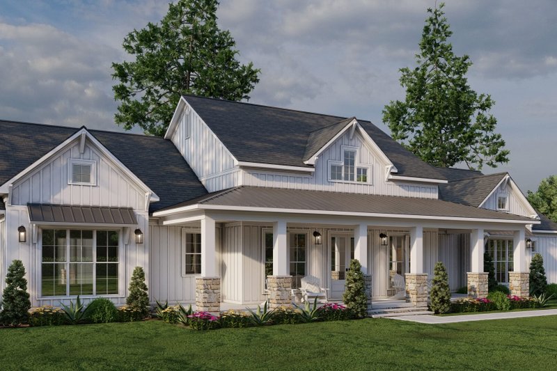 House Blueprint - Farmhouse Exterior - Front Elevation Plan #923-381