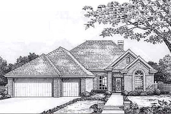 Exterior - Front Elevation for European House Plan #310-919 - 3 bed, 2.5 bath