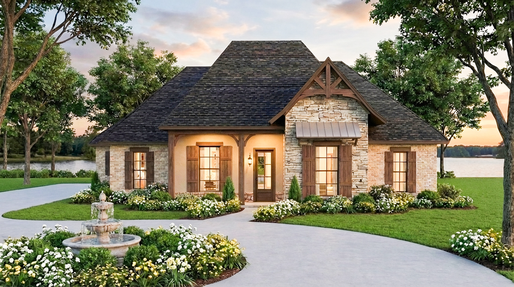Exterior - Front Elevation 2 for Cottage House Plan #406-9654 - 4 bed, 2.5 bath