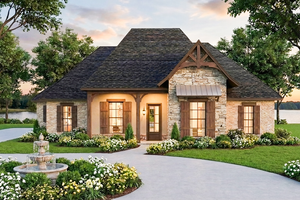 Exterior - Front Elevation for Cottage House Plan #406-9654 - 4 bed, 2.5 bath