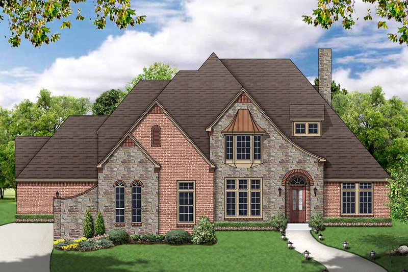 Home Plan - European Exterior - Front Elevation Plan #84-467
