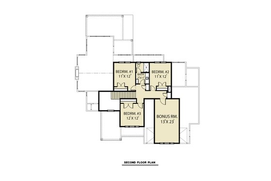 Floor Plan - Upper Floor for Craftsman House Plan #1070-148 - 4 bed, 2.5 bath