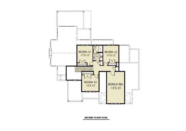 Craftsman Floor Plan - Upper Floor Plan #1070-148