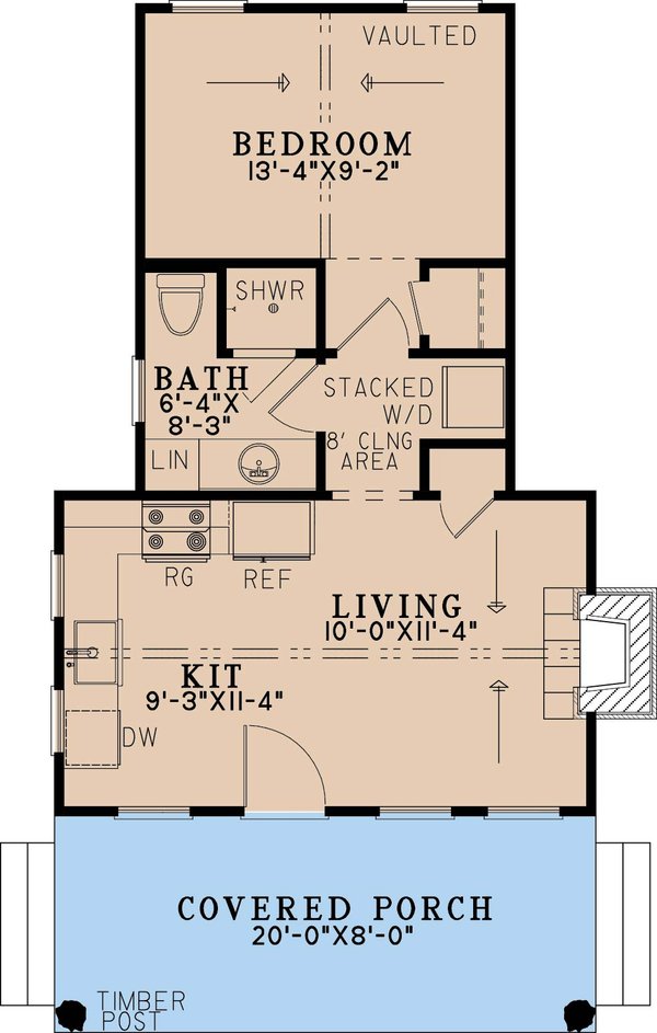 Cabin Floor Plan - Main Floor Plan #923-486