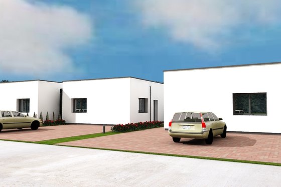 Exterior - Rear Elevation for Modern House Plan #538-18 - 6 bed, 2 bath