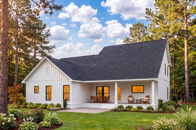 Dream House Plan - Exterior - Rear Elevation for Farmhouse House Plan #430-437 - 4 bed, 2.5 bath