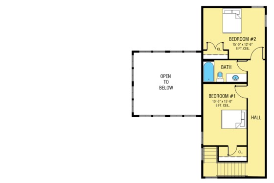 Floor Plan - Upper Floor for Barndominium House Plan #1068-1 - 3 bed, 2.5 bath