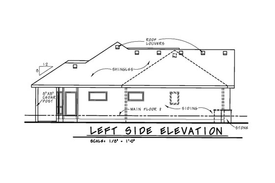 Exterior - Other Elevation for Craftsman House Plan #20-2066 - 2 bed, 2 bath
