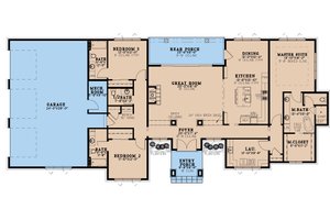 Floor Plan - Main Floor for Contemporary House Plan #923-201 - 3 bed, 3.5 bath