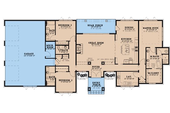 Floor Plan - Main Floor for Contemporary House Plan #923-201 - 3 bed, 3.5 bath