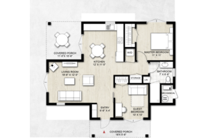 Floor Plan - Main Floor for Contemporary House Plan #924-12 - 2 bed, 1 bath