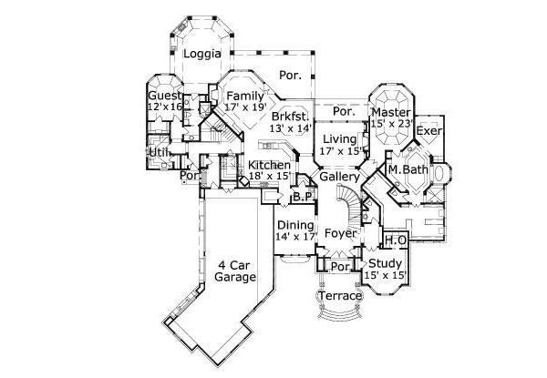 European Floor Plan - Main Floor Plan #411-504