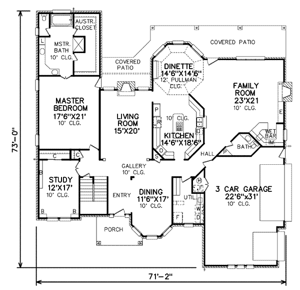Traditional Floor Plan - Main Floor Plan #65-190