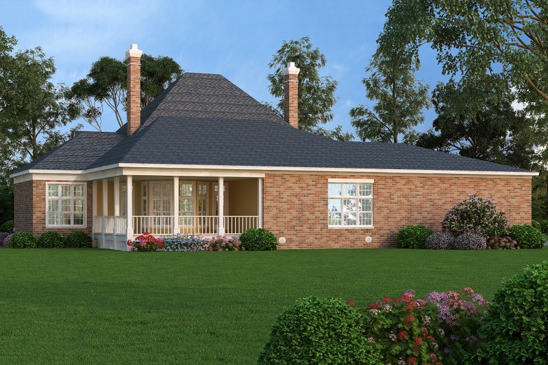 House Design - Rear View - 4000 square foot European home