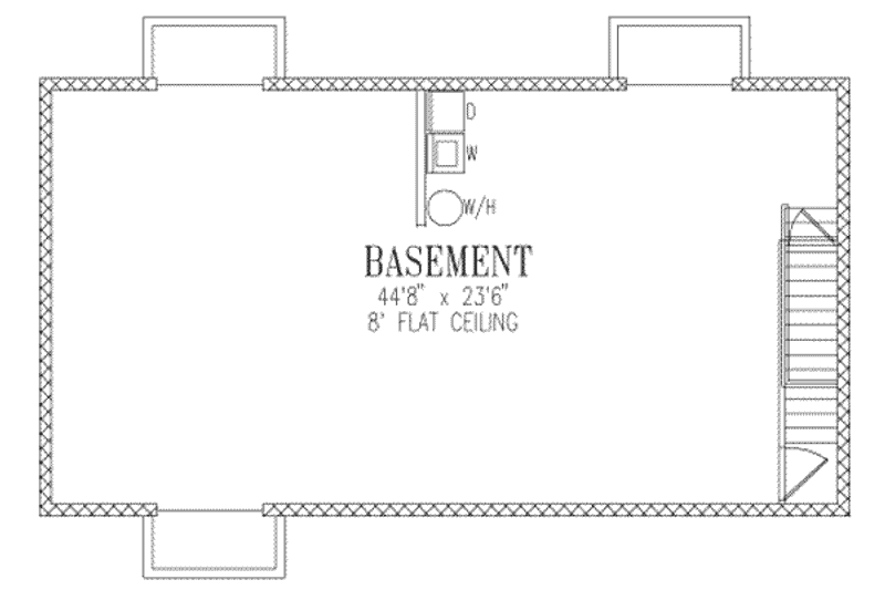 Home Plan - Floor Plan - Lower Floor for Mediterranean House Plan #1-181 - 3 bed, 2 bath