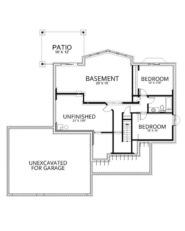 House Plan Design - Craftsman Floor Plan - Lower Floor Plan #112-220