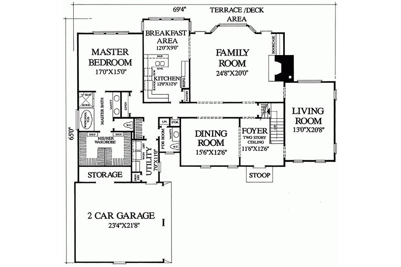 Dream House Plan - Floor Plan - Main Floor for Southern House Plan #137-162 - 4 bed, 3 bath