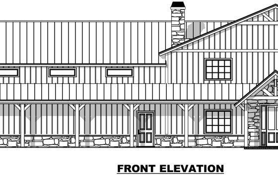 Exterior - Front Elevation 4 for Barndominium House Plan #1084-11 - 3 bed, 2.5 bath