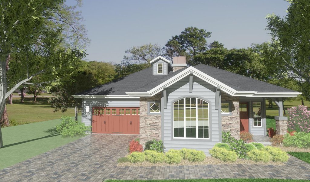 Exterior - Front Elevation 2 for Bungalow House Plan #1126-6 - 3 bed, 2.5 bath