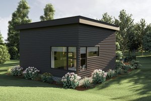 Exterior - Rear Elevation for Modern House Plan #455-355 - 1 bed, 1 bath