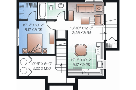 Floor Plan - Lower Floor for Country House Plan #23-2194 - 4 bed, 2.5 bath