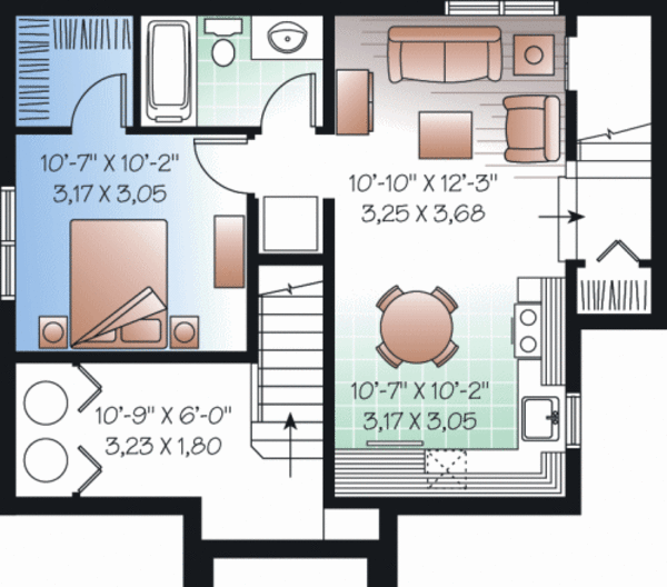 House Blueprint - Country Floor Plan - Lower Floor Plan #23-2194