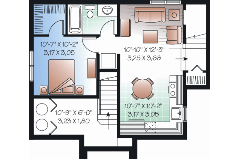 Architectural House Design - Floor Plan - Lower Floor for Country House Plan #23-2194 - 4 bed, 2.5 bath