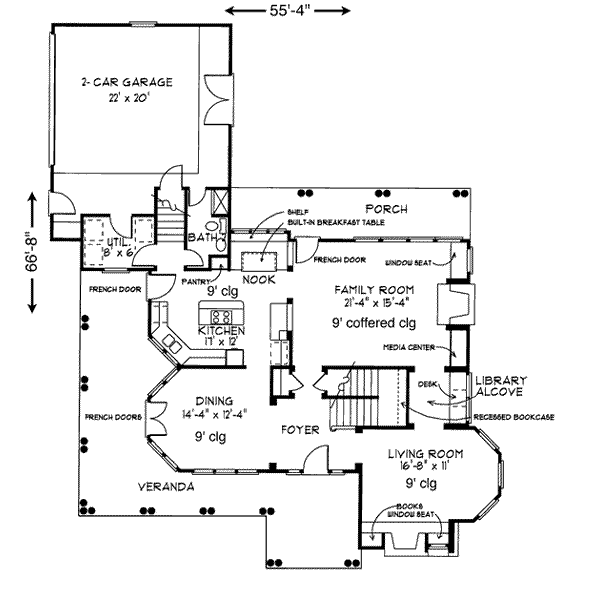 House Plan Design - Victorian Floor Plan - Main Floor Plan #410-183