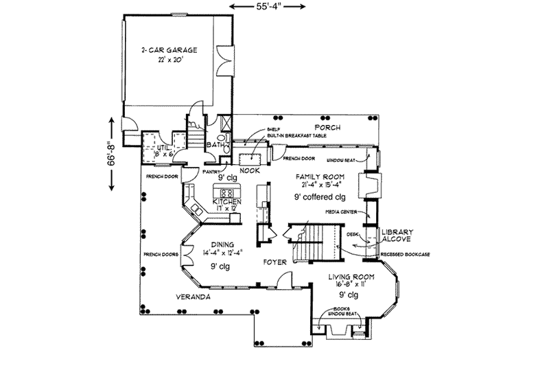 Dream House Plan - Floor Plan - Main Floor for Victorian House Plan #410-183 - 3 bed, 4 bath