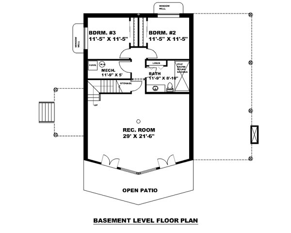 Cabin Floor Plan - Lower Floor Plan #117-953