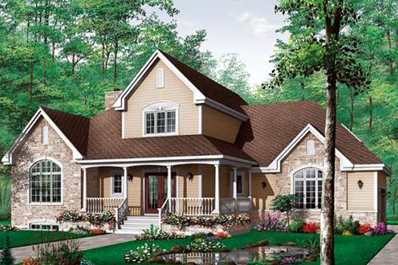 Dream House Plan - Farmhouse Exterior - Front Elevation Plan #23-337