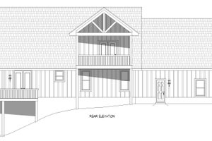 Exterior - Rear Elevation for Southern House Plan #932-796 - 3 bed, 2.5 bath