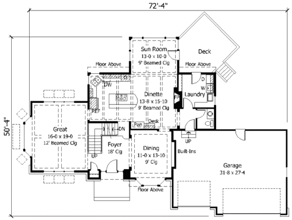 Traditional Floor Plan - Main Floor Plan #51-129