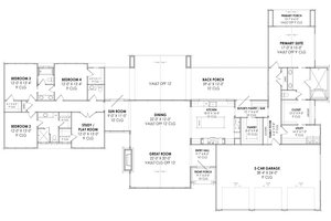 Floor Plan - Main Floor for Modern House Plan #1096-48 - 4 bed, 3.5 bath