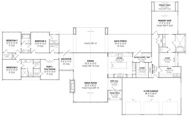 Modern Floor Plan - Main Floor Plan #1096-48