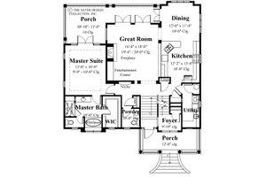 Floor Plan - Main Floor for Mediterranean House Plan #930-16 - 3 bed, 3.5 bath