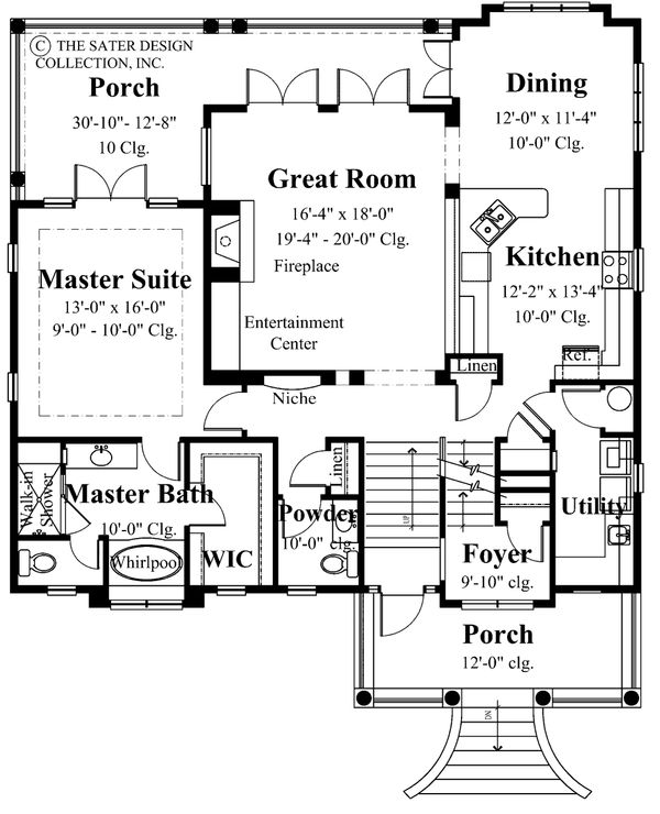 Dream House Plan - Mediterranean Floor Plan - Main Floor Plan #930-16