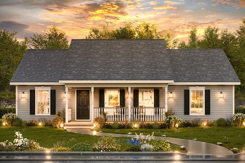 House Blueprint - Traditional Exterior - Front Elevation Plan #54-618