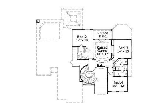 Floor Plan - Upper Floor for European House Plan #411-524 - 4 bed, 3.5 bath
