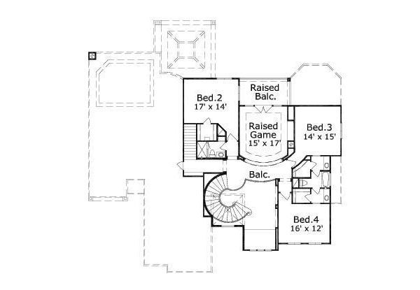European Floor Plan - Upper Floor Plan #411-524